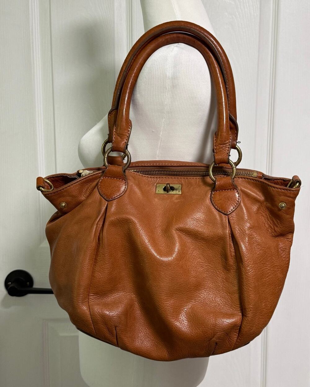 J.Crew Women's Tan Brown 100%Leather Hobo Bag
